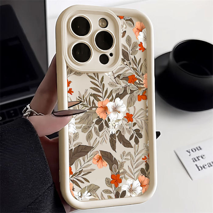 For iPhone 17 Air 17 16 Pro Max 15 14 13 12 11 7 8 XR XS Phone Case Retro Flower