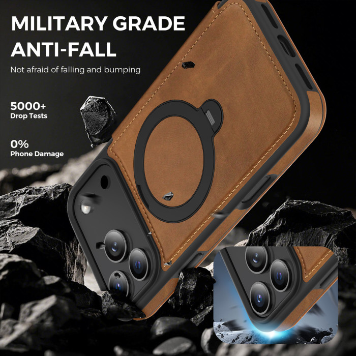 For iPhone 17 Air 17 16 Pro Max 15 14 13 12 Phone Case Magnetic Rotating Bracket