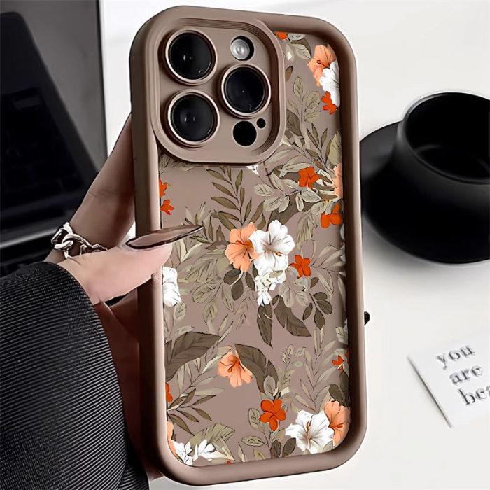For iPhone 17 Air 17 16 Pro Max 15 14 13 12 11 7 8 XR XS Phone Case Retro Flower
