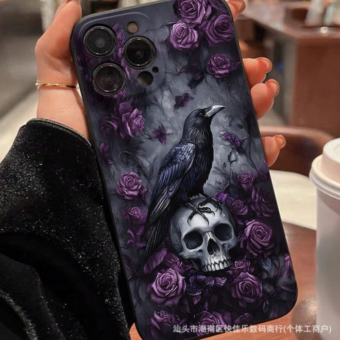 For iPhone 17 Air 17 16 Pro Max 15 14 13 12 11 XR XS Phone Case Skull Halloween