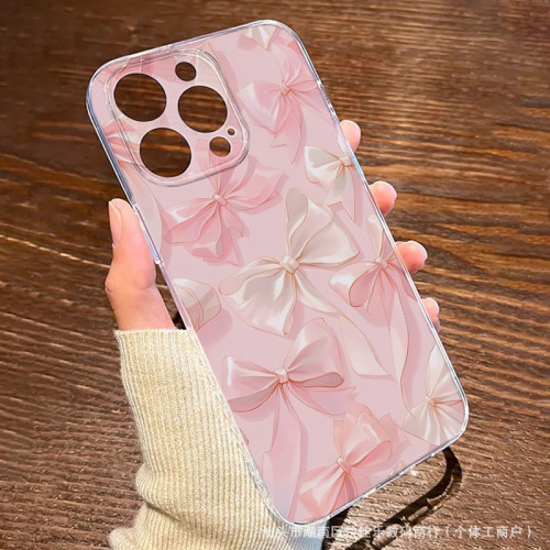 For iPhone 17 Air 17 16 Pro Max 15 14 13 12 11 8 XR XS Phone Case  Pink Bow New