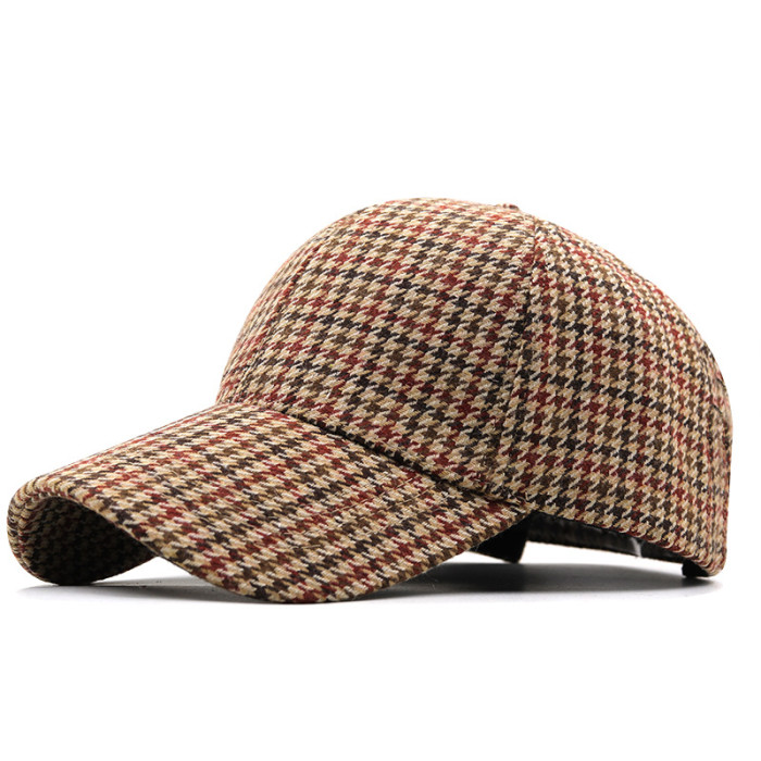  Adjustable Fashion Style Plaid Baseball Cap Cycling Sports Casual Visor Travel Casual Hat