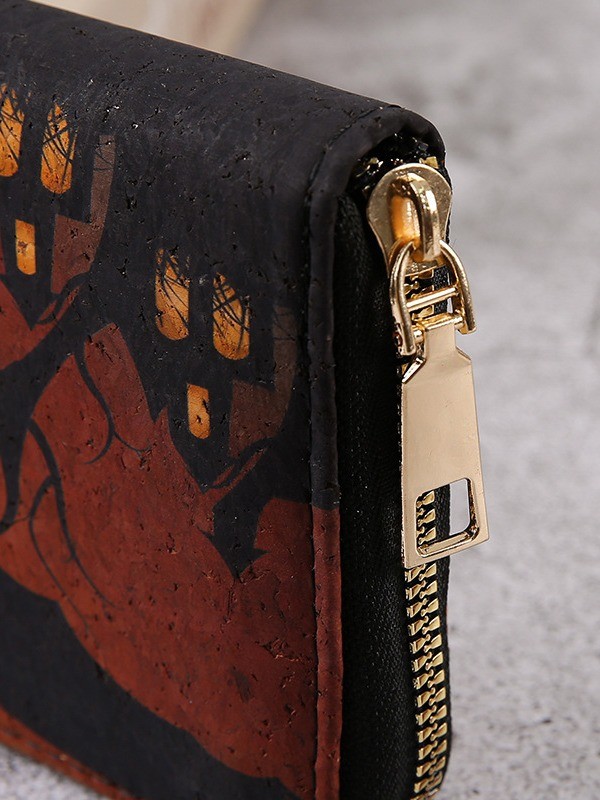 Halloween Long Wallet Card Holder Multiple Pumpkin Bat Zipper Card Bag
