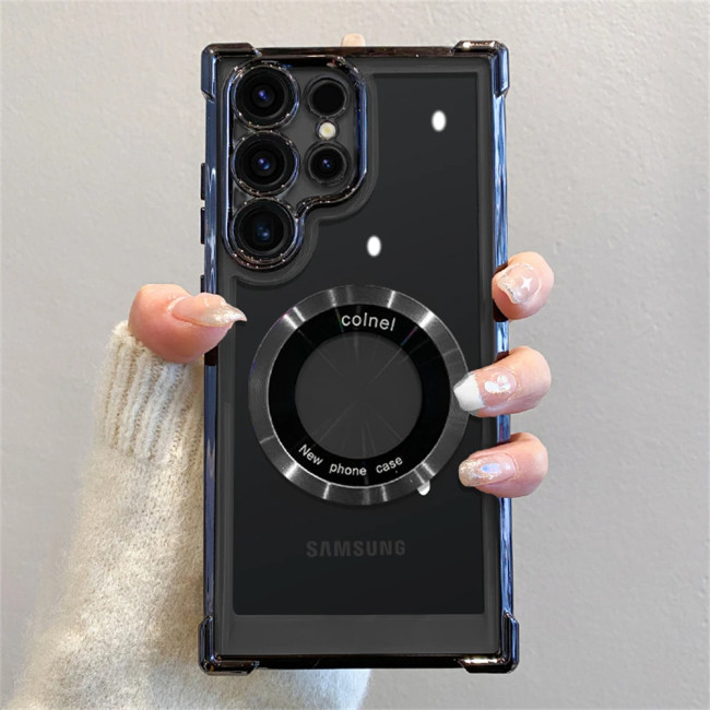 For Samsung Galaxy S25 Ultra S24 S23 S22 S20 S21 FE Phone Cove Magnetic Shockproof Transparent Case