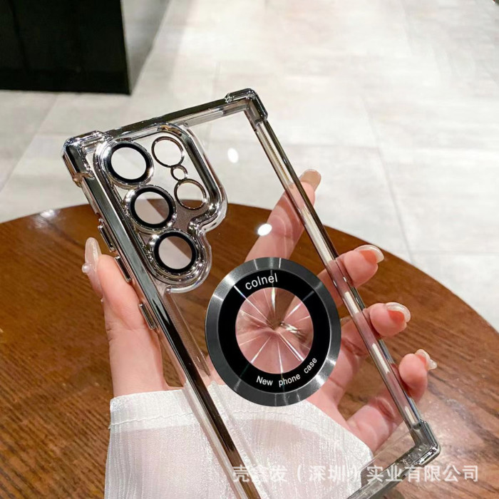 For Samsung Galaxy S25 Ultra S24 S23 S22 S20 S21 FE Phone Cove Magnetic Shockproof Transparent Case