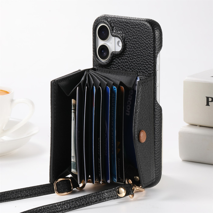 For iPhone 17 Air 16 17 Pro Max 15 14 13 12 11 XR 7 XS Phone Case wallet Leather