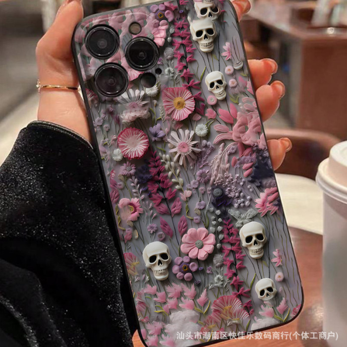 For iPhone 17 Air 17 16 Pro Max 15 14 13 12 11 XR XS Phone Case Skull Halloween