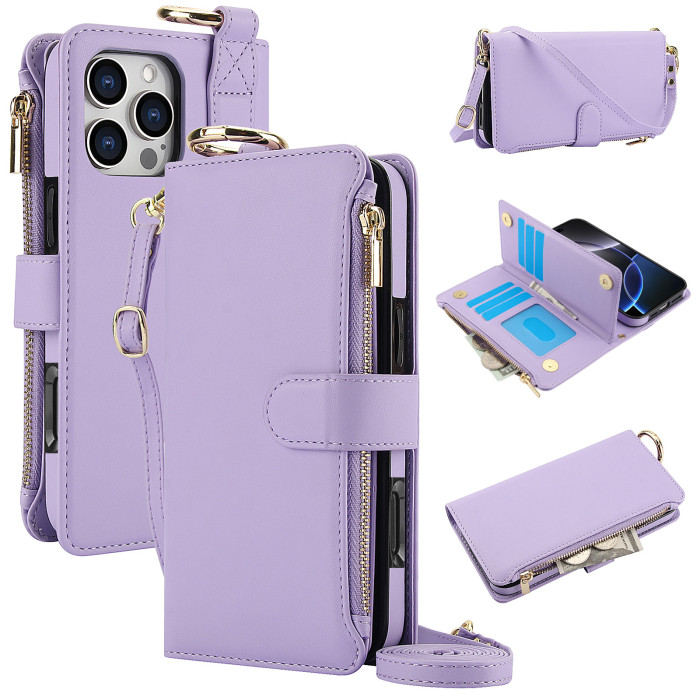 For iPhone 17 Air 17 Pro Max 16 15 14 13 12 11 XR 7 8 XS Phone Case Leather Wallet Card Holder