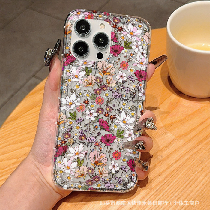 For iPhone 17 Air 17 16 Pro Max 15 14 13 12 11 7 8 XR XS Phone Case Flowers New