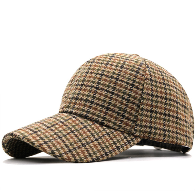  Adjustable Fashion Style Plaid Baseball Cap Cycling Sports Casual Visor Travel Casual Hat