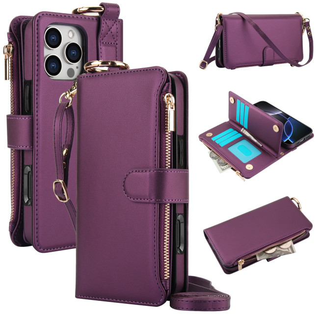 For iPhone 17 Air 17 Pro Max 16 15 14 13 12 11 XR 7 8 XS Phone Case Leather Wallet Card Holder