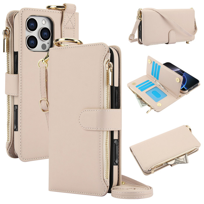 For iPhone 17 Air 17 Pro Max 16 15 14 13 12 11 XR 7 8 XS Phone Case Leather Wallet Card Holder