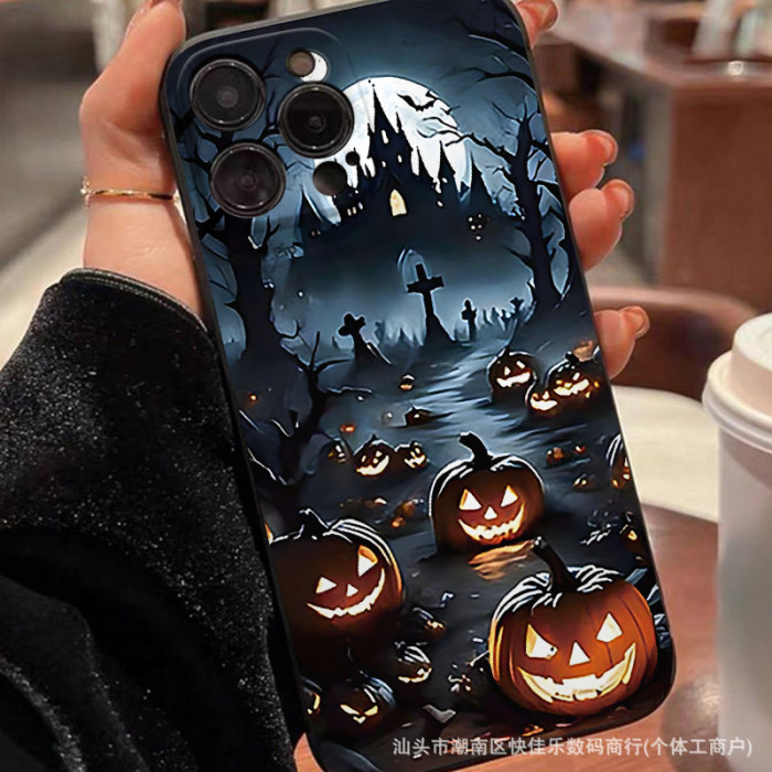 For iPhone 17 Air 17 16 Pro Max 15 14 13 12 11 XR XS Phone Case Skull Halloween