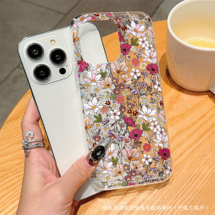 For iPhone 17 Air 17 16 Pro Max 15 14 13 12 11 7 8 XR XS Phone Case Flowers New