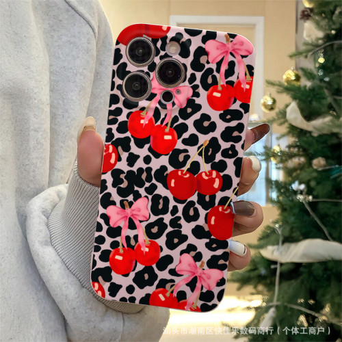 For Apple iPhone 17 Air 17 16 Pro Max 15 14 13 12 11 XR 7 8 XS Phone Case Cherry