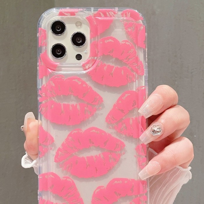 For iPhone 17 Air 17 Pro Max 16 15 14 13 12 11 XR 7 8 XS  Phone Case Lip Print