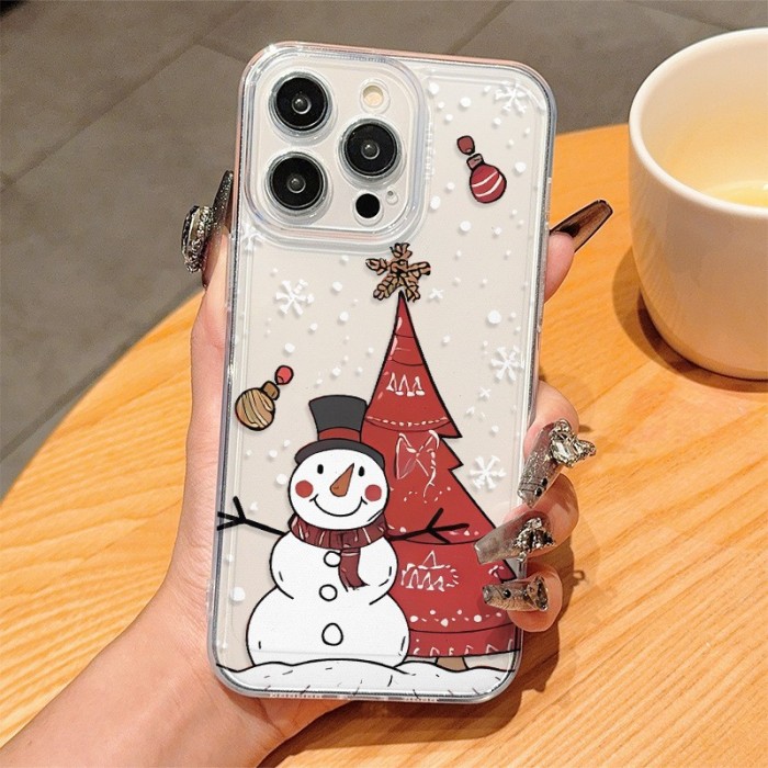 For iPhone 17 Air 17 Pro Max 16 15 14 13 12 11 XR 7 8 XS Christmas Snowman Phone Case