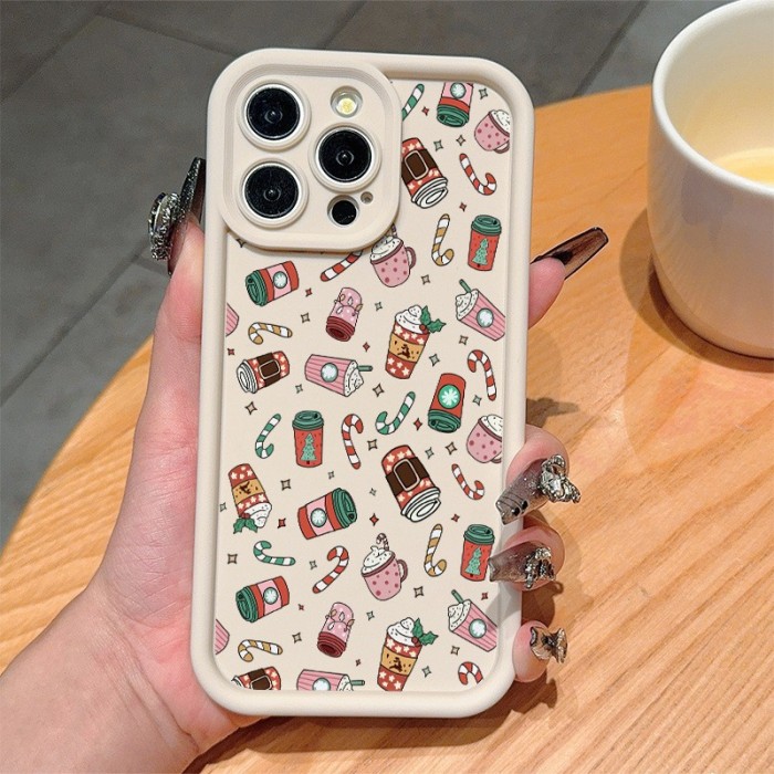 For iPhone 17 Air 17 Pro Max 16 15 14 13 12 11 XR XS  Phone Case Christmas Candy