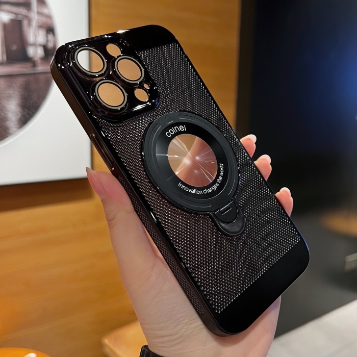 For iPhone 17 Air 17 16 Pro Max 15 14 13 12 11 XR XS Phone Cover Magnetic Bracket Heat dissipation