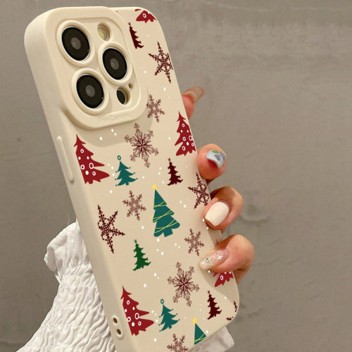 For iPhone 17 Air 17 Pro Max 16 15 14 13 12 11 XR 7 8 XS Phone Case Colorful Christmas Tree