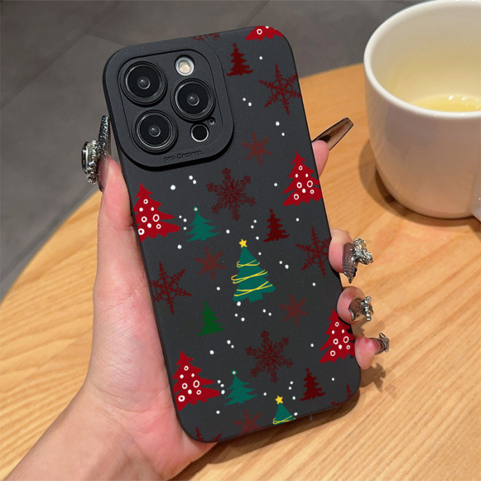 For iPhone 17 Air 17 Pro Max 16 15 14 13 12 11 XR 7 8 XS Phone Case Colorful Christmas Tree