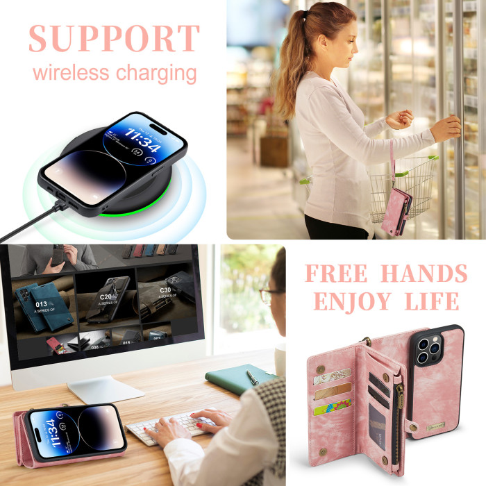 For iPhone 17 Air 17 16 Pro Max 15 14 13 12 11 XR XS Phone Cover Leather Wallett Card Holder
