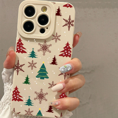For iPhone 17 Air 17 Pro Max 16 15 14 13 12 11 XR 7 8 XS Phone Case Colorful Christmas Tree