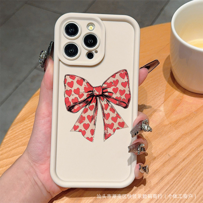 For iPhone 17 Air 17 Pro Max 16 15 14 13 12 11 XR 7 8 XS  Phone Case Pink Bow