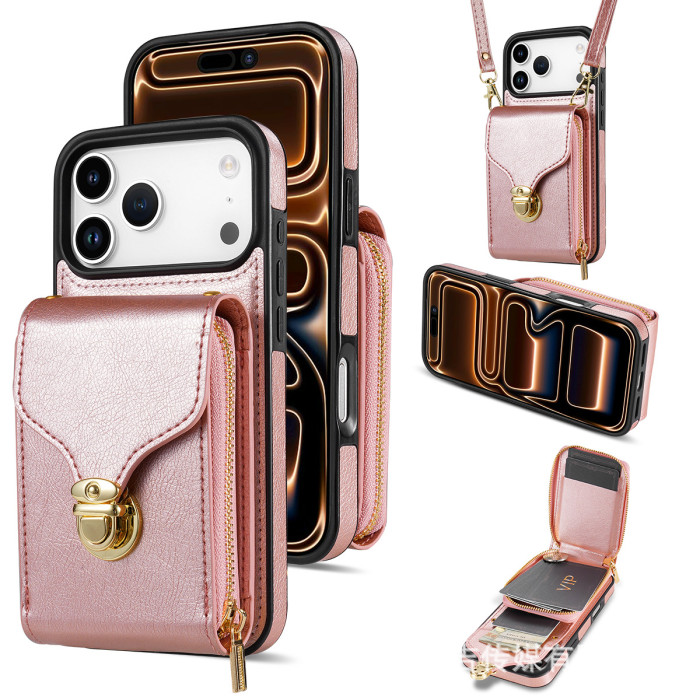 For iPhone 17 Air 17 Pro Max 16 15 14 13 12 11 XR 8 XS Phone Case Leather Wallet Card Holder