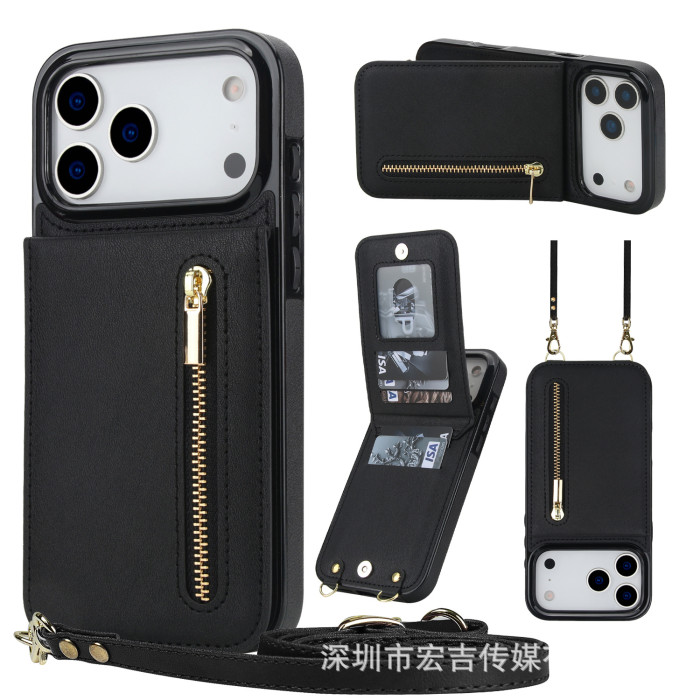 For iPhone 17 Air 17 Pro Max 16 15 14 13 12 11 XR XS Phone Case Bracket Leather