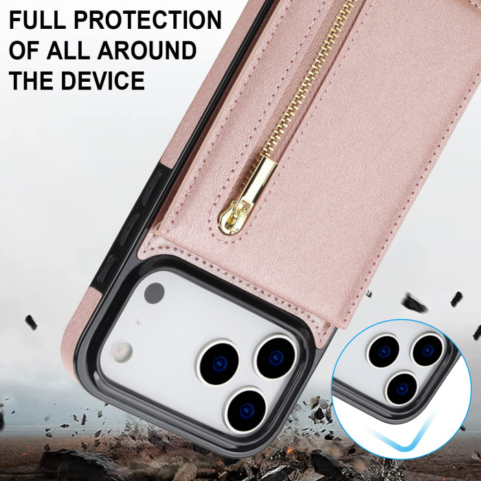 For iPhone 17 Air 17 Pro Max 16 15 14 13 12 11 XR XS Phone Case Bracket Leather