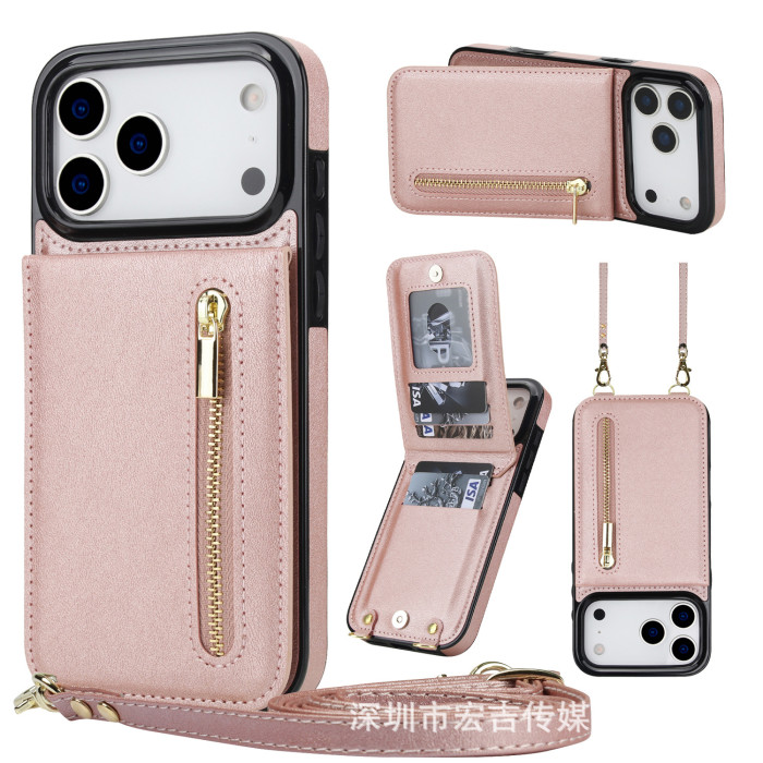 For iPhone 17 Air 17 Pro Max 16 15 14 13 12 11 XR XS Phone Case Bracket Leather
