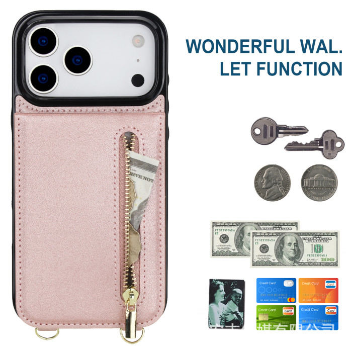 For iPhone 17 Air 17 Pro Max 16 15 14 13 12 11 XR XS Phone Case Bracket Leather