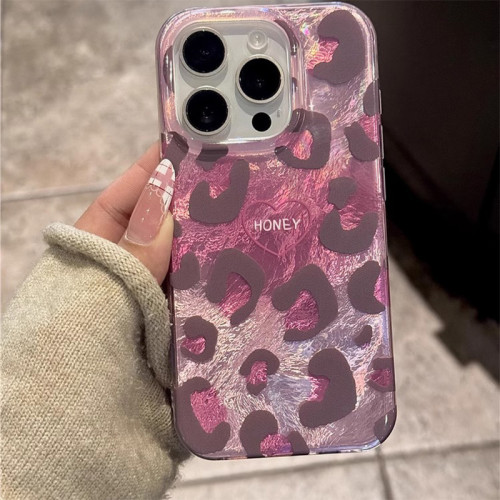 For iPhone 17 Air 17 Pro Max 16 15 14 13 12 11 XR 8 XS Phone Case Love Leopard Print 