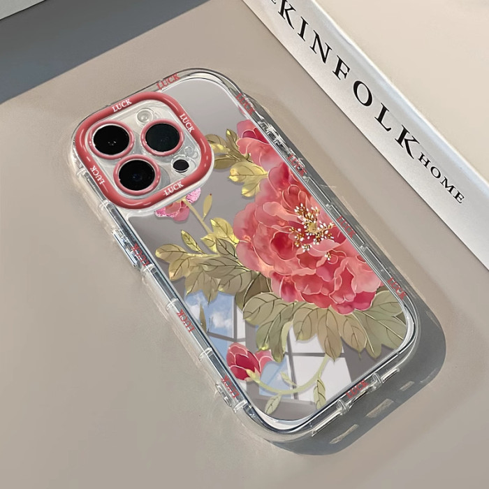 For iPhone 17 Air 17 Pro Max 16 15 14 13 12 11 Phone Case Pink Rose Cover New