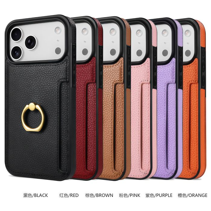For iPhone 17 Air 17 Pro Max 16 15 14 13 12 11 XR XS Phone Case Ring Card Holder