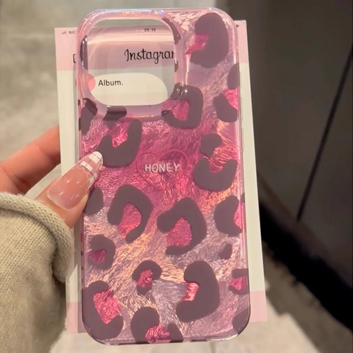 For iPhone 17 Air 17 Pro Max 16 15 14 13 12 11 XR 8 XS Phone Case Love Leopard Print 