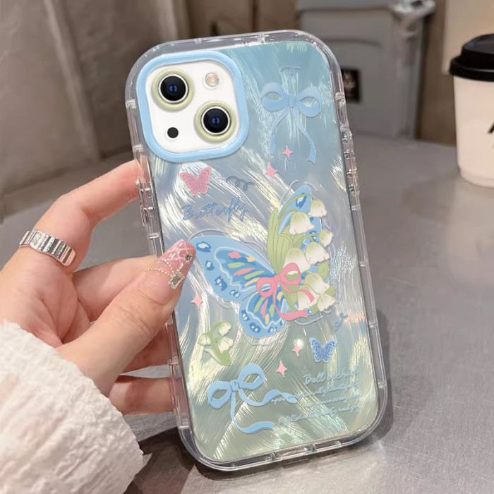 For iPhone 17 Air 17 Pro Max 16 15 14 13 12 11 XR Phone Case Blooming Butterfly