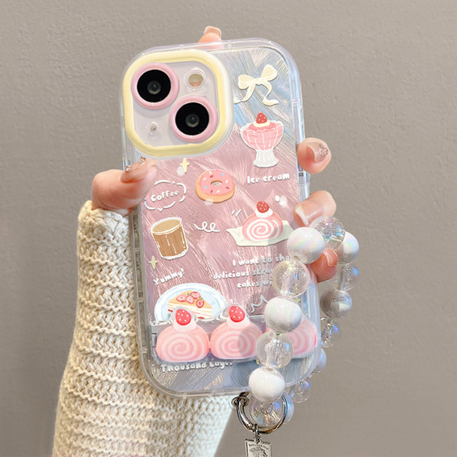 For iPhone 17 Air 17 Pro Max 16 15 14 13 12 11 XR XS Phone Case Strawberry Cake