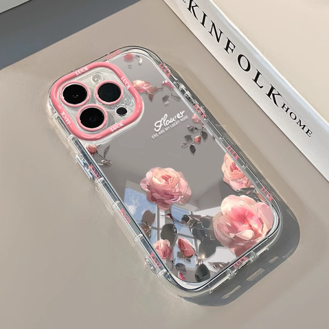 For iPhone 17 Air 17 Pro Max 16 15 14 13 12 11 Phone Case Pink Rose Cover New
