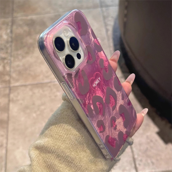 For iPhone 17 Air 17 Pro Max 16 15 14 13 12 11 XR 8 XS Phone Case Love Leopard Print 