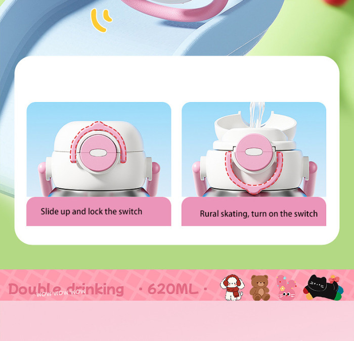 Vacuum Cup Cartoon Stainless Steel Children's Student Water Cup Thermos Flask