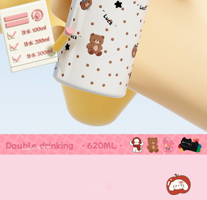 Vacuum Cup Cartoon Stainless Steel Children's Student Water Cup Thermos Flask