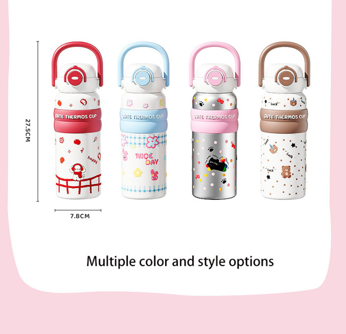 Vacuum Cup Cartoon Stainless Steel Children's Student Water Cup Thermos Flask