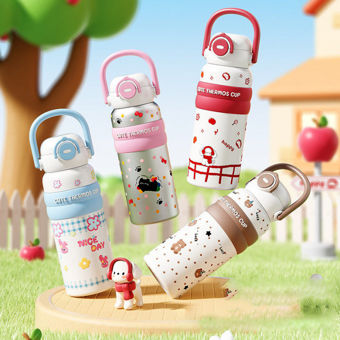 Vacuum Cup Cartoon Stainless Steel Children's Student Water Cup Thermos Flask