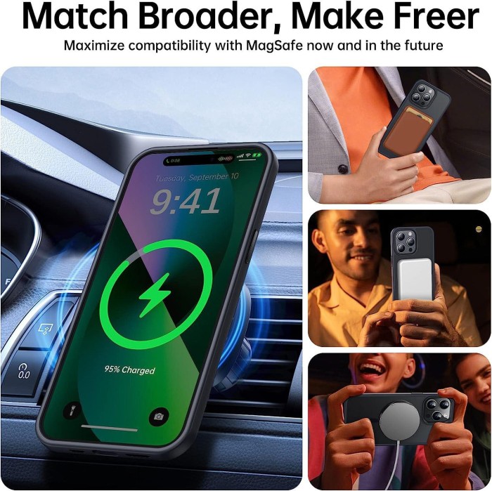 For iPhone 17 Air 17 Pro Max 16 15 14 13 12 11 Phone Case Frosted Magnetic Cover