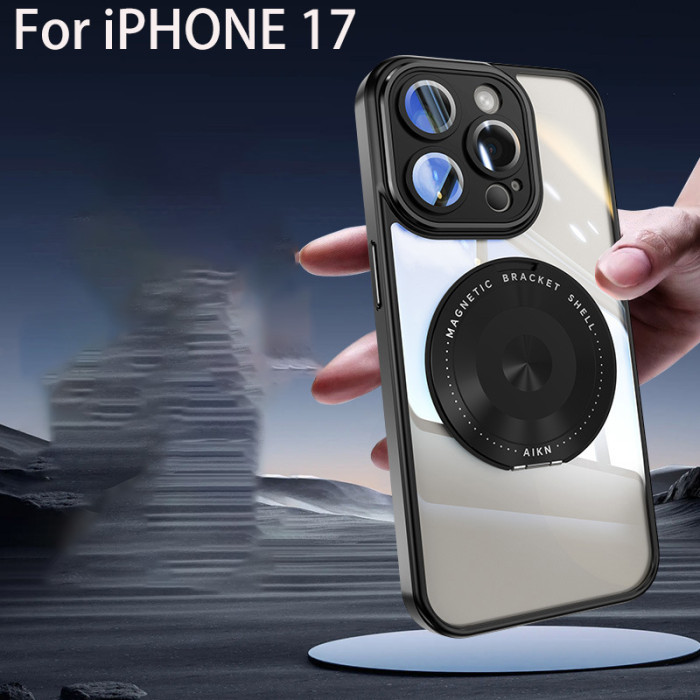 For iPhone 17 Air 17 Pro Max 16 15 14 13 12 Phone Case  Rotary Magnetic Bracket