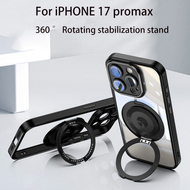 For iPhone 17 Air 17 Pro Max 16 15 14 13 12 Phone Case  Rotary Magnetic Bracket