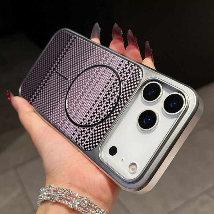 For iPhone 17 Air 17 Pro Max 16 15 14 Phone Case Carbon Fiber Pattern Magnetic