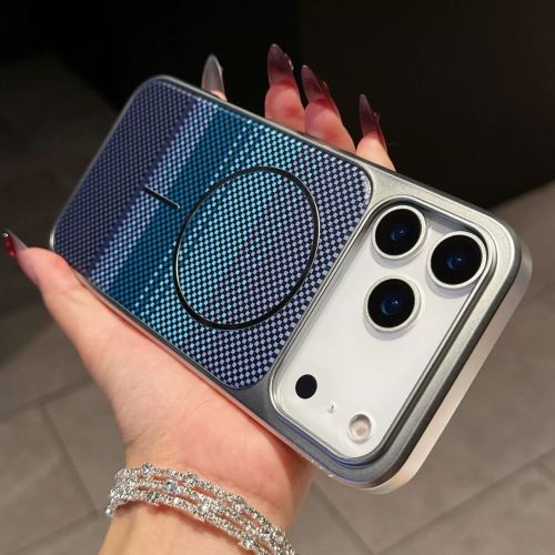 For iPhone 17 Air 17 Pro Max 16 15 14 Phone Case Carbon Fiber Pattern Magnetic